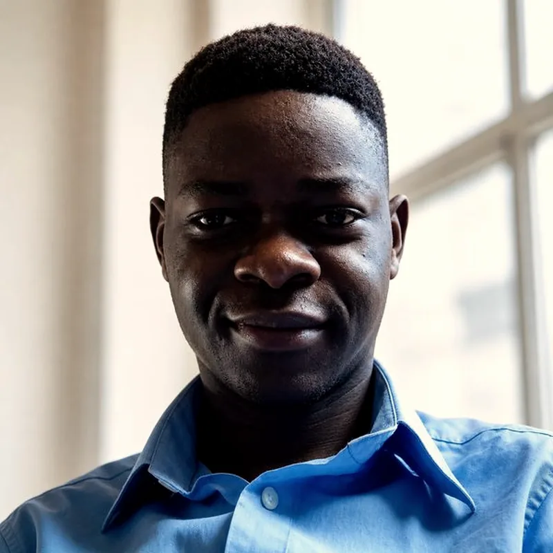 Emmanuel Moses at work, portrait in warm natural light